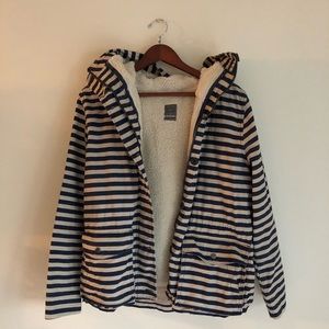 Gap Striped Sherpa lined jacket Size Large